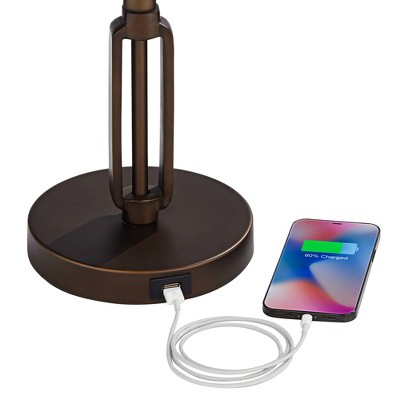 Bronze Adjustable Swing Arm Desk Lamp with USB Port