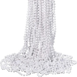 36-Pack Long Faux Pearl Necklace - Bulk 1920s Costume Jewelry for Wedding, Christmas & Parties - 1 of 4