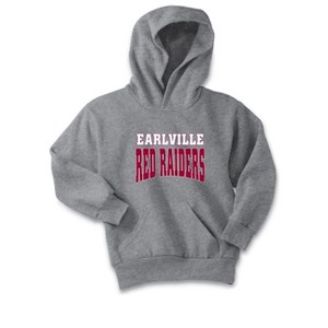 Kids Earlville High School Red Raiders Name Classic Fleece Hoodie