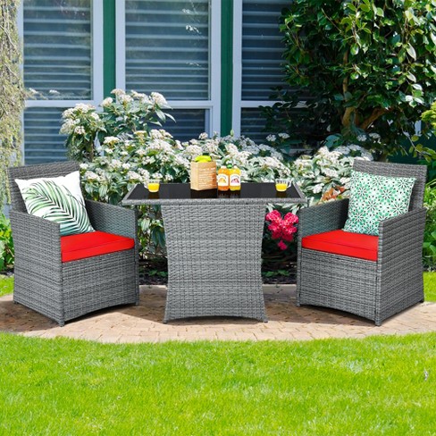 Red rattan garden online furniture