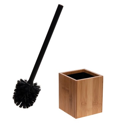  GOBAM Bamboo Bath Mat and Toilet Brush with Holder