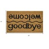 HomeRoots 18" X 30" Brown and Black Coir Welcome Good Bye Outdoor Door Mat - 3 of 4