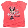 Disney Frozen Minnie Mouse Little Mermaid Elsa Princess Anna Peplum T-Shirt Shorts & Scrunchie 3 Pc Set Infant to Big Kid - 2 of 4