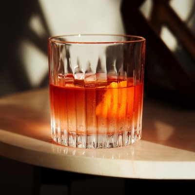 Viski Reserve European Lead-Free Crystal Rocks Glasses Set of 4