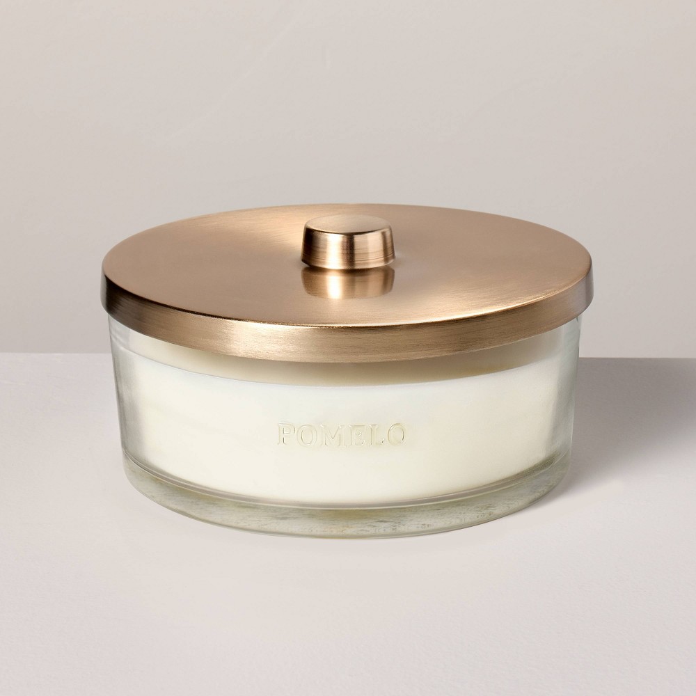 5-Wick Clear Glass Pomelo Knob-Lid Jar Candle 28oz - Hearth & Hand™ with Magnolia