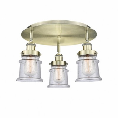 Canton - 3 Light Flush Mount In Industrial Style-9 Inches Tall and 17 Inches Wide