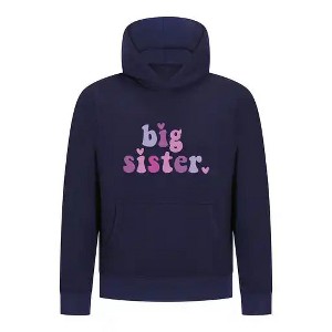 Everyday Kids Big Sister Girls Pullover Hoodie – Cute Colorful Sibling Sweatshirt - 1 of 4