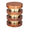 HomeRoots 20" Brown and Gold Solid Wood and Iron Round Pedestal End Table - 4 of 4