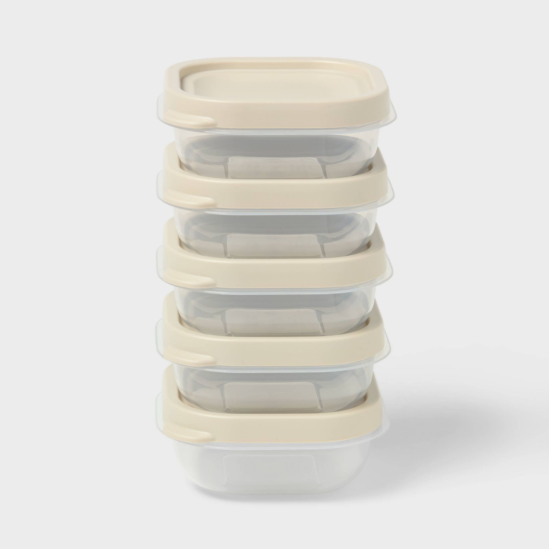 10pc (Set of 5) 1c Plastic Food Storage Container Set Oatmeal - Room Essentials™