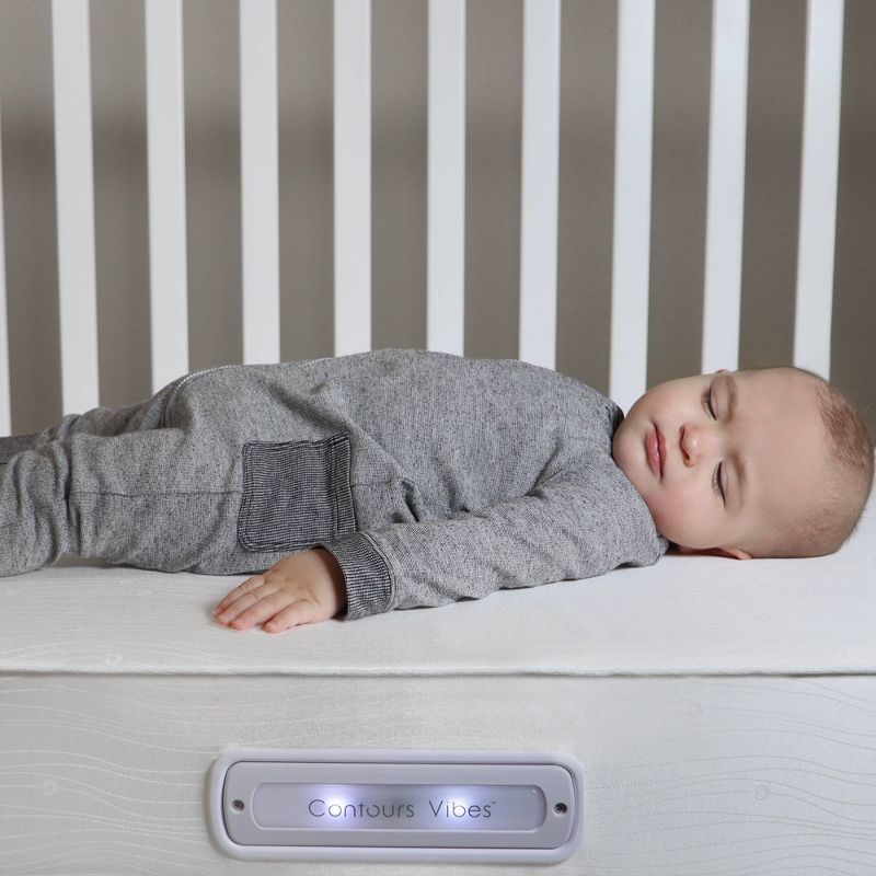 Contours Vibes 2-Stage Soothing Vibrations Crib Mattress and Toddler Mattress - White, 3 of 18