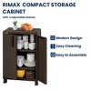 Resin Rattan Compact Cabinet Brown - Inval: Adjustable Shelves, Lockable Handles, HDPE Material - 2 of 4