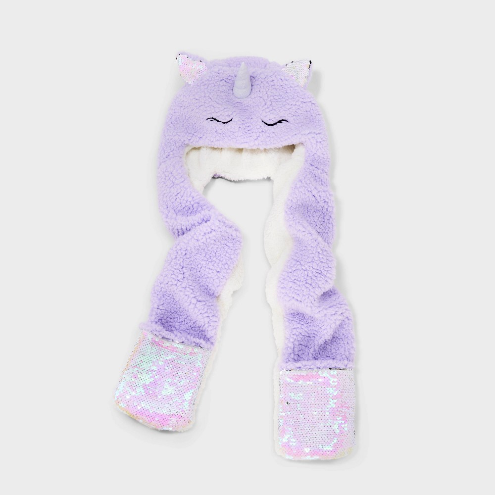 Girls' Unicorn Hooded Scarf - Cat & Jack™ Purple