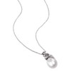 EVERLY JEWELRY | 10k White Gold Cultured Freshwater Pearl and Diamond Spiral Pendant with Chain, 17" - 2 of 4