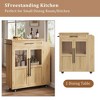Rolling Kitchen Island with Drawer, Solid Wood Cart, Storage Cabinet, 3-Tier Spice Rack, Mobile Trolley on Wheels - 4 of 4