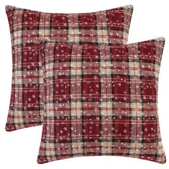 Unique Bargains Festive Tartan Scottish Pillow Covers 2 Pcs