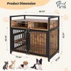 Dog Crate Furniture, Large Dog Cage for Large/Medium Dog, 48 Inch Dog Kennel with Adjustable Raised Feeders, Indoor Heavy Duty Metal Dog Crate - 2 of 4