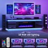 Skyzoo Electric Fireplace TV Stand for TVs up to 80" with LED Lights & 4 AC Power Outlets, TV console for Living Room - 4 of 4