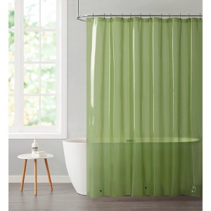 Kate Aurora Transparent Pastel 6 Gauge Hotel Non-Toxic Odor Free PEVA Shower Curtain Liner - Mold & Mildew Resistant - 1 of 3