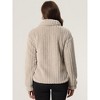Allegra K Women's Fleece Winter Button Down Long Sleeve Soft Fuzzy Shaggy Teddy Jacket - 4 of 4