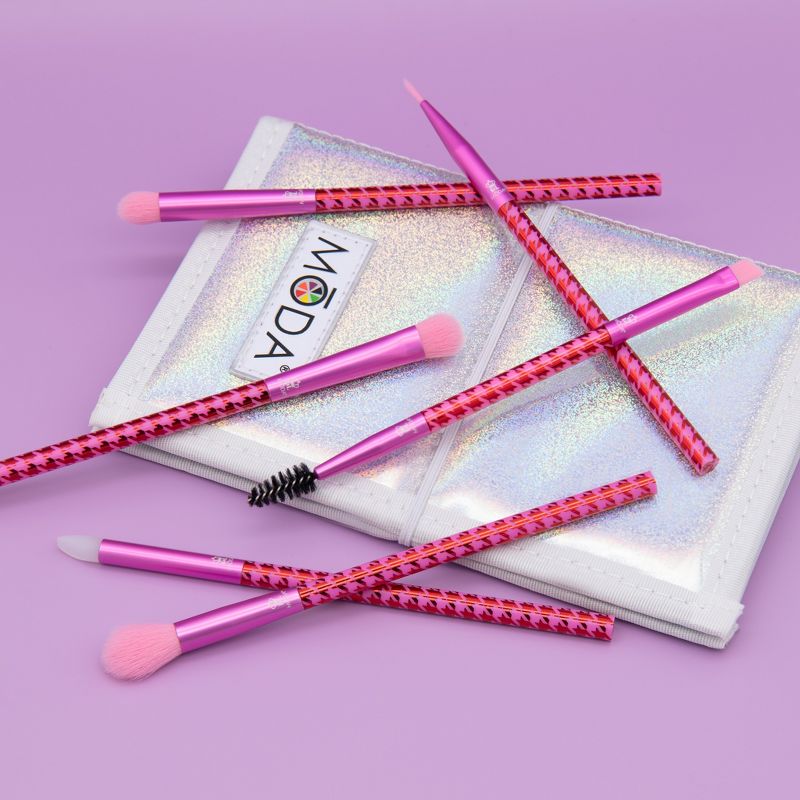 MODA Brush Keep It Classy Metallic Pink 7pc Eye Flip Makeup Brush Set., 5 of 12