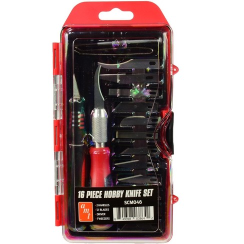 16 Piece Hobby Knife Set (Skill 3) for Model Kits by AMT