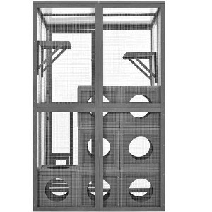 Gsluuk Outdoor Cat house Cat shelves Grey pine wood Playground Cat Weather protection With Removable wood boxes - 1 of 1