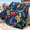 Joyfy Gaming Blanket Glow in The Dark Gamer Gifts for Boys Age 2-12 Years Old, Soft Cozy Flannel Kids Throw Blanket, Birthday Bedroom Decor Grey 50x60 - 2 of 4