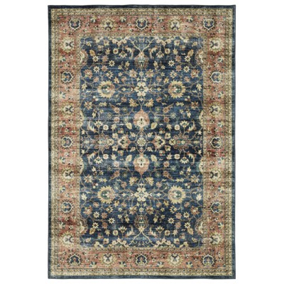 Oriental Weavers Sumter SUM04 Blue/ Rust Indoor Area Rug - 5' x 7'