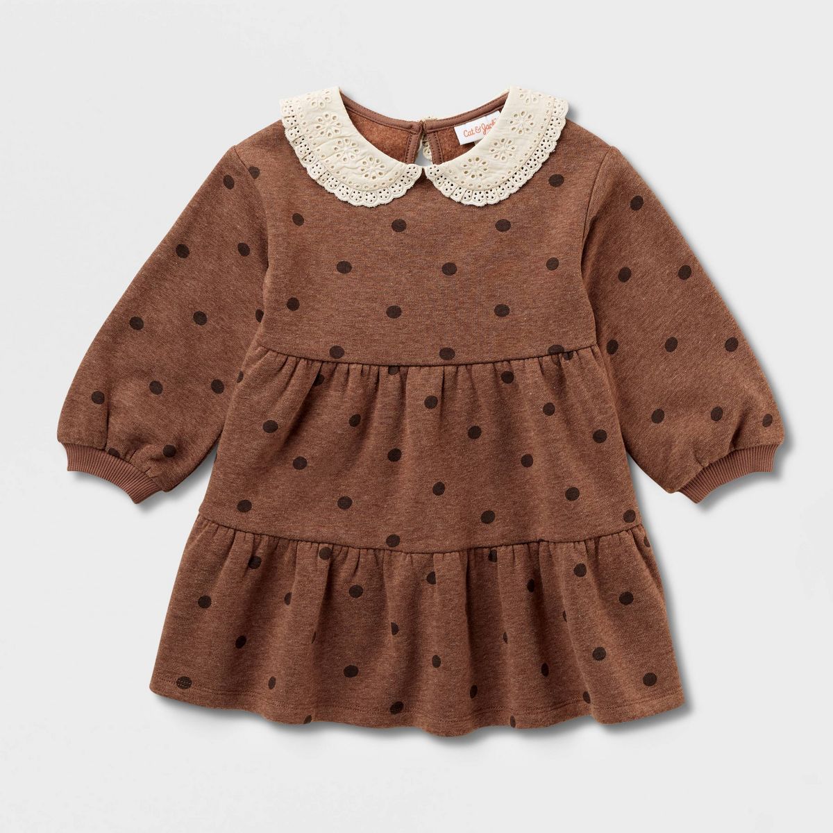 Baby and Toddler Girls' Long Sleeve Fleece Tiered Dress - Cat & Jack™ - thumbnail 2