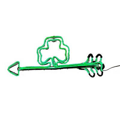 20" LED Green Neon Style Shamrock Sign - National Tree Company