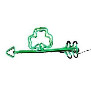 20" LED Green Neon Style Shamrock Sign - National Tree Company - 1 of 4