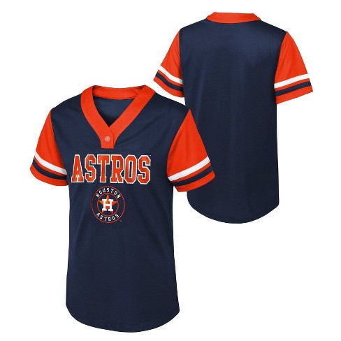 Mlb Houston Astros Girls Henley Team Jersey Xs Target