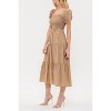 August Sky Women's Smocked Solid Tiered Midi Dress - 3 of 4