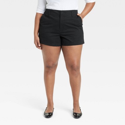 Women's High-Rise Chino Shorts - A New Day™ Black 22