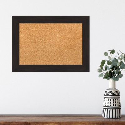 Espresso Brown Framed Natural Cork Bulletin Board, 18x12