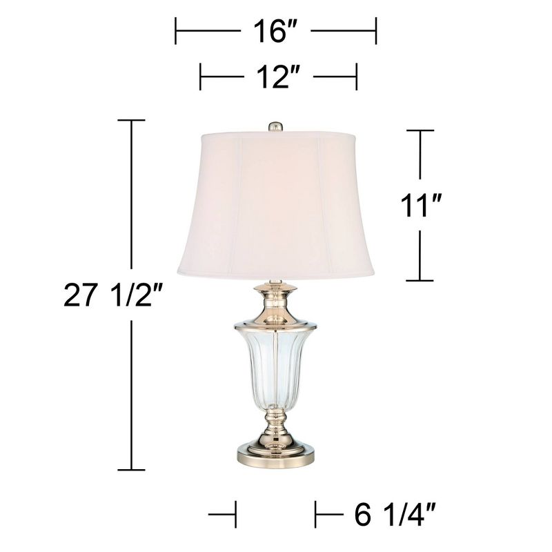 Vienna Full Spectrum Courtney Traditional Table Lamp 27 1/2" Tall Clear Crystal Glass Bell Shade for Bedroom Living Room Bedside Nightstand Office, 4 of 10