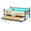Twin Daybed with Trundle, Metal Sofa Bed Frame with Pull Out Trundle for Living Room, Bedroom, Apartment and Small Spaces - 2 of 4