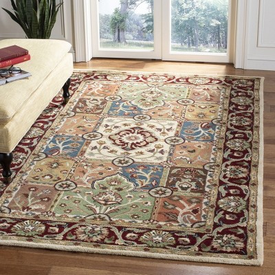 Handmade Reversible Red Wool 4' x 6' Tufted Rug