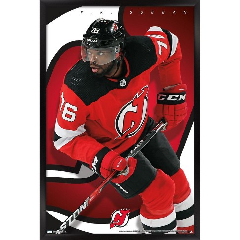 Trends Nhl New Jersey Devils - P. K. Subban 19 Framed Poster Prints Black Framed Version 22.375" X :