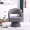 Swivel Accent Chair, Armchair, Round Fabric Barrel Chair, With Armrests, Lazy Sofa, Comfy Chair, Accent Barrel Chair - 2 of 4