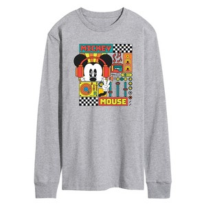 Men's - Disney - Mickey Mouse Rhythm Waves Long Sleeve Graphic T-Shirt - 1 of 4