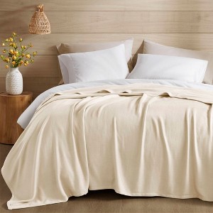 Luxury Bamboo Cotton Blanket – Oversized, Breathable, Jacquard Weave for All-Season, Eco-Friendly Comfort - 1 of 4
