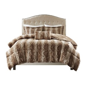 Gracie Mills Shawn 4-Peice Soft Faux Fur to Mink Comforter Set - 1 of 4
