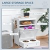 Whisen Pet Feeder Station Storage Cabinet & Pet Food Storage Container with Dog Raised Bowls and Hanger - White - 4 of 4