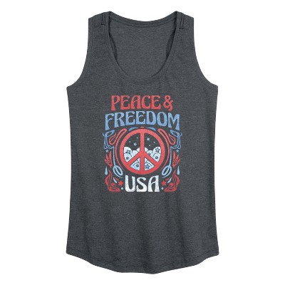 Women's - Instant Message - Peace And Freedom Graphic Racerback Tank