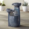 John Timberland Summer Leaves Cascading Bowls Modern Outdoor Floor Water Fountain with LED Light 26" for Yard Garden Patio Deck Porch House Exterior - 2 of 4