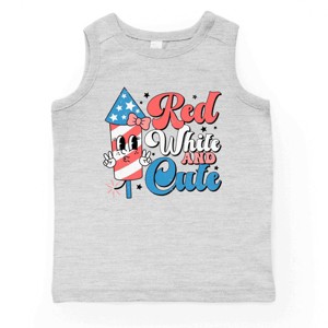 The Juniper Shop Red White and Cute Firework  Youth Tank Top - 1 of 4