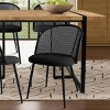 5-Piece Dining Table Set with 4 Rattan Back Chairs, Modern Rectangle Kitchen Table and Upholstered Dining Chairs-Maison Boucle - 2 of 4