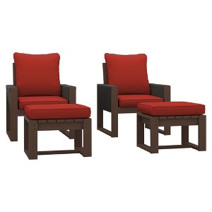 YARDSIGHT 2-Piece Indoor Outdoor Lounge Chair Set with Ottomans, Weather-Resistant Armchairs with Cushions for Patio or Living Room - 1 of 4