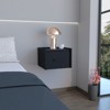 TIRAMISUBEST Dark Brown Floating Nightstand with Handy Drawer, Space-Saving Design for Rustic Bedrooms - 3 of 4